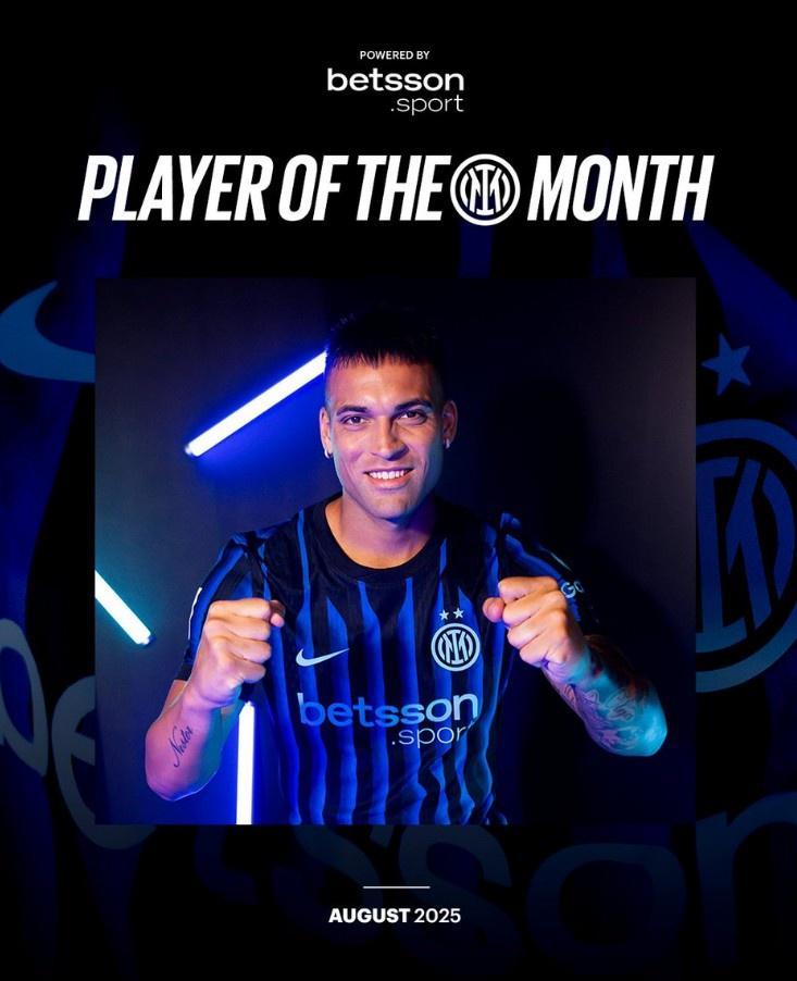 体育APP下载-2战1球1助攻,官方:劳塔罗当选国米8月队内最佳球员